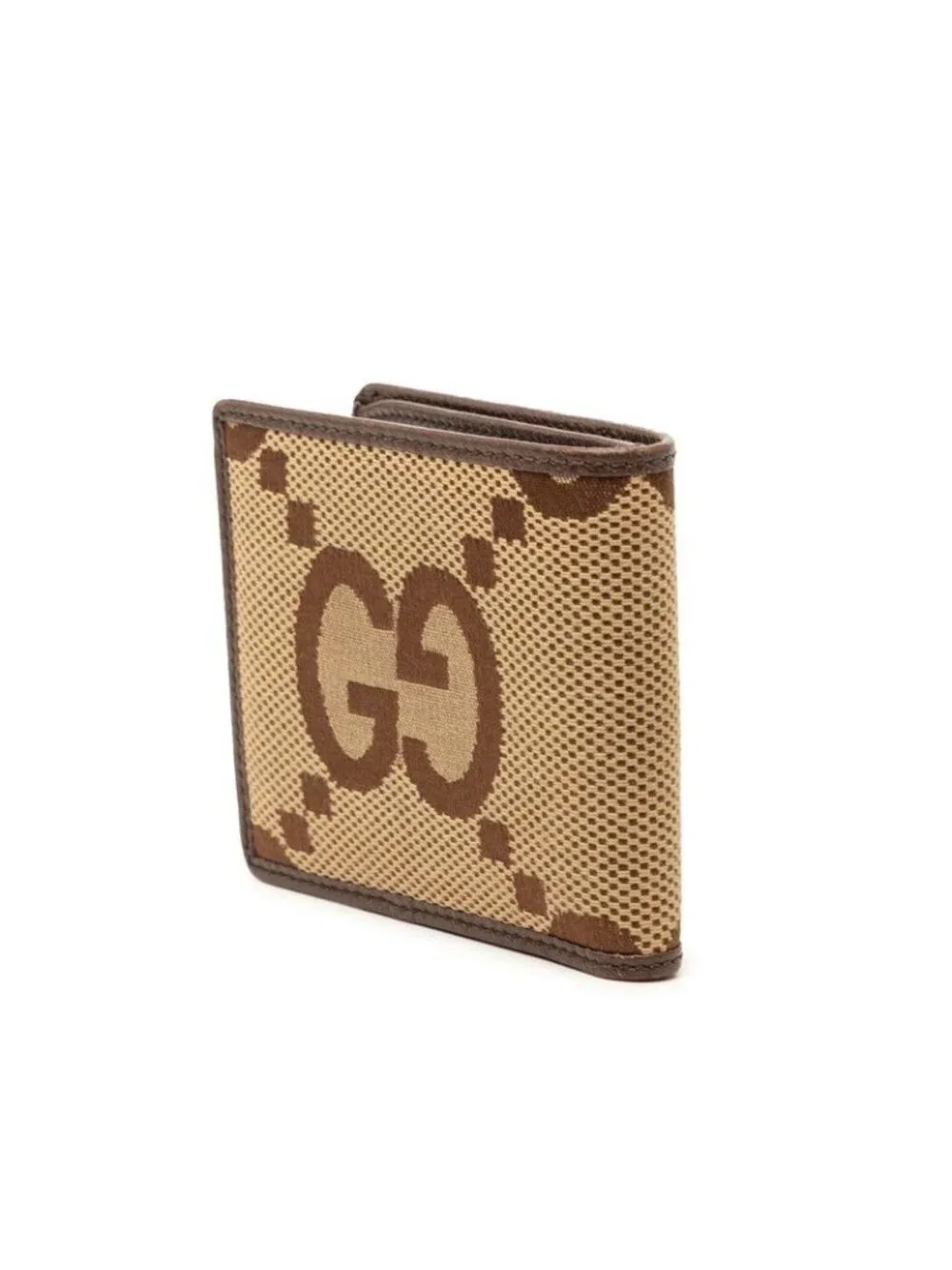 Gucci Jumbo GG Bifold Wallet Brown Canvas Leather - Picture 2 of 6